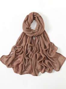 1条女士宽檐真丝围巾，时尚透气长围巾，防晒头巾，舒适百搭，适合日常佩戴、海滩度假等场合 - 寬邊頭巾 - 查看 16