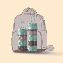 3/4 piezas Recipientes reutilizables de plástico para almacenar fórmula y leche de bebé, cajas portátiles para snacks de bebés y niños pequeños, dispensador de alimentos redondo lavable a mano