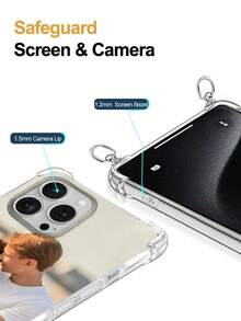 1pc Customized Photo Protective Phone Case With Lanyard, Compatible With IPhone 11/12/13/14/15/16/16Pro/16Plus/16ProMax/17/17Air/ProMax, S25/S25U/S25Plus, Compatible With Infinix Hot 50 Pro+ And Other Models, Ideal Gift For Friends,International Version, Not The Domestic Version - Clear - View 4