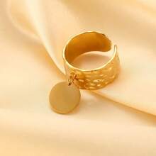 Nouvelle bague pendentif ondulé en acier inoxydable femme d'Europe et d'Amérique, bijou cadeau à la mode