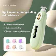 Cortaúñas eléctrico para bebé con 6 cabezales de pulido, diseño silencioso para bebés de 0 a 36 meses, set de cuidado de uñas para recién nacidos, caja de regalo (verde, rosa) - Rosa - Ver 6