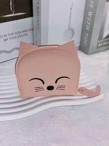 Cartera con diseño en forma de gato de dibujos animados, monedero de mujer con múltiples ranuras para tarjetas, monedero de moda lindo de piel sintética, bolsa para tarjetas de gato para mujeres, pequeña y portátil, paquete de tarjetas con múltiples ranuras, hay múltiples colores para elegir, un pequeño regalo para familiares, amigos y seres queridos, y seres queridos para estudiantes, hombres, mujeres en el viaje diario, vacaciones, viajes, regalo de cumpleaños para novia, madre