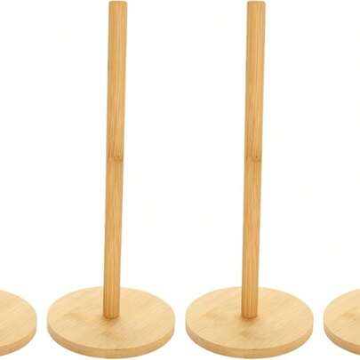 1 Stück Bambus Single Bar Lagerhalter, freistehender Toilettenpapierrollenspender für Küchenafolie, Badezimmer Toilettenpapierhalter