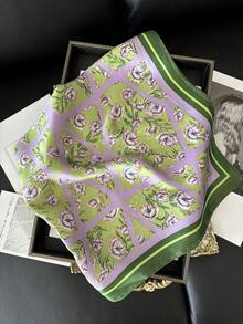 1 Pc Versatile Professional Stewardess Style Neckerchief Head Scarf For Dress - Mauve Purple - View 3