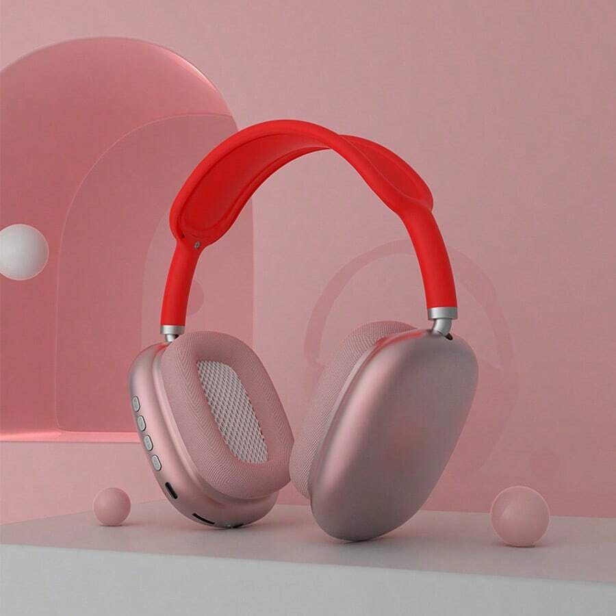 On-Ear Wireless Headphones, Wireless Headband, Bluetooth 5.1, Built-In Microphone For Calls, Supports TF, 3.5mm Cable Connection - 紅色 - 查看 1