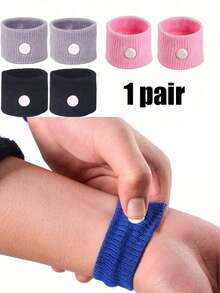 1 par de bandas contra el mareo, un regalo para mujeres embarazadas, pulsera contra el mareo por movimiento, pulsera contra el mareo por mar/aire, pulsera de alivio contra las náuseas por acupresión para usar en cruceros y viajes al aire libre