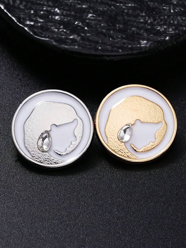 8 pièces/set Boutons décoratifs en métal avec portrait de dame rétro fait main, fleur. Convient pour costume, uniforme, cardigan, pull, veste, sac DIY, chaussures, artisanat de chapeau