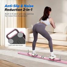 Pilates Board, Multifunctional Abdominal Plate, Detachable Ab Trainer With Anti-Slip Design, Portable Pilates Reformer Core Workouts, Home Gym Equipment Women - Pink - View 8
