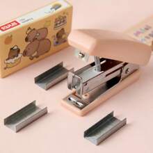 Sanrio 2pcs Capybara Miniature Stapler Set, Compact Desk Stapler, Multi-Function Office Binding Machine For Students School Supplies, Back To School