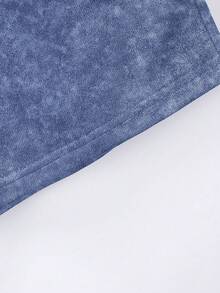 メンズ サマー レタープリント ライトウェイト ウォッシュ加工 ファブリック ショーツ ストリートウェア、アウトドア、ビーチ、カジュアルスポーツ、ランニング用 ドローストリングとポケット付き、2000年代スタイル - ブルー - チェックする 5