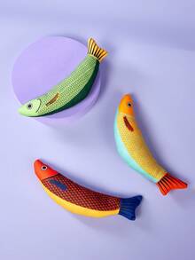 PETSIN 猫玩具猫薄荷3D仿真鱼金鱼小猫玩具枕鱼互动发声猫咬毛绒玩具猫用品 - 查看 3