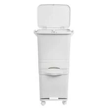 Well Home 42L（24L + 4L + 14L）三隔間選擇性分類回收箱，配有踏板、輪子和手柄。 - 白色 - 查看 8