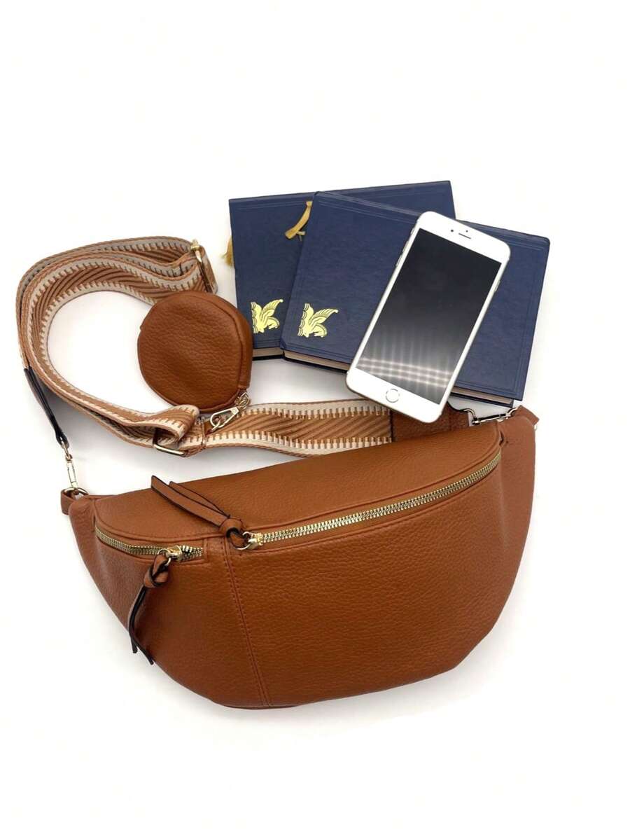 Marsupio casual da donna, marsupio retrò in PU, borsa da viaggio multitasca da esterno