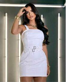 Women Short Dresses - 白色 - 查看 5