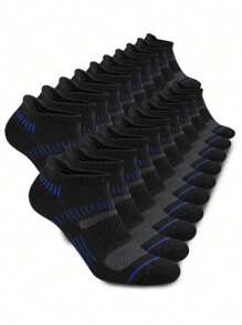 10 Pares de Calcetines de Tobillo con Amortiguación para Hombre para Verano, Calcetines de Corte Bajo Cómodos y Transpirables para Casual, Deportes y Ocio, que se pueden Usar, Paquete de 10 Pares de Calcetines de Tobillo con Acolchado para Hombres