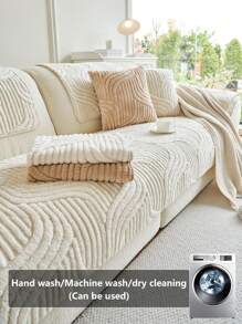 1 Peça Almofada de Sofá Jacquard de Pelúcia da Moda, Almofada de Assento de Sofá Antiderrapante de Fibra de Poliéster Supermacia e Resistente a Arranhões de Animais de Estimação, Lavável em Máquina, Adequada para Todas as Estações, Proteção e Decoração para 1-4 Sofás em Salas de Estar e Quartos