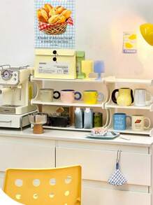 1 Stück Aufbewahrungsständer für den Schreibtisch, Mehretagenregal, Halter für Tassen für Küche/Büro/Zuhause, Zubehör für Kaffeebar, Schreibtischorganizer für Schreibwaren, Kosmetik, verschiedene Dinge