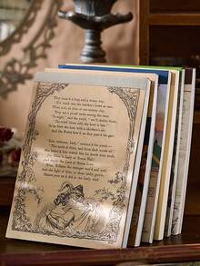 60pcs/Pack Vintage Floral & English Text Memo Pads, 6 Designs, Suitable For Journaling, Scrapbooking, Back To School