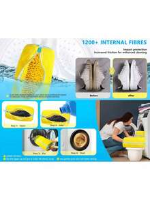 洗衣机专用鞋袋 - 黄色鞋面配蓝色拉链，柔软绒面内衬，是保护各种鞋履的理想之选。也适用于运动鞋和休闲鞋。此外，它还可以用作洗衣袋、假日旅行必备品、旅行包、旅行配件、毕业礼物、旅行收纳袋、抽绳鞋袋、鞋套、便携式防尘袋，男女通用，是邮轮旅行和度假的完美之选。