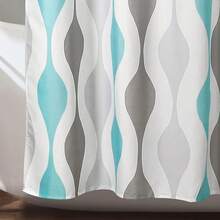 Mid Geo Shower Curtain, 72 X 72, Gold & Gray, Bathroom Decor - 藍灰色 - 查看 4