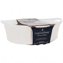 Corningware French White 2.5qt/2.35L Oval Ceramic Casserole Bakeware Dish And Glass Lid - Nhiều màu - Xem 4