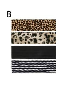 4er Set Damen Bandana Haarband mit Blumen Muster, dehnbar und rutschfest, geeignet für kurze und lange Haare, weiches Stoff Haarband, Geschenk für Mode-Accessoires für Mädchen