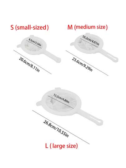 1件套多功能滤网，塑料双柄食物滤网，适用于豆浆、果汁、茶叶，精细尼龙网眼，符合人体工程学设计，握感舒适，必备厨房工具和配件