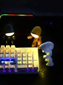 1 pieza Mini lámpara nocturna, lámpara nocturna de robot, lámpara de diseño de robot de dibujos animados LED linda, lámpara de mesa de compañía, regalo para Halloween, Navidad, Acción de Gracias/Graduación (Luz cálida)