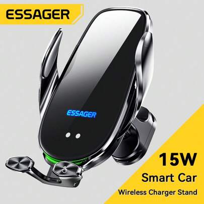 ESSAGER Essager Qi 15W Wireless Charger Car Phone Holder In Car Air Vent Mount Compatible With iPhone 14 13 12 X Pro Max Xiaomi Huawei Fast Charging