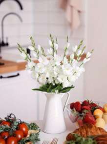1/3/6Pcs 29.52Inch Artificial Orchid, Silk Artificial Gladiolus, For Home Decoration, Wedding Decoration, Wedding Venue Layout, Wedding Bouquet, Bedroom Living Room Decoration, Desktop Decoration, Wall Decoration, Outdoor Garden, Courtyard Decoration, Porch Balcony Decoration, Summer Decoration, Gift.