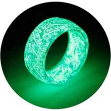 Angyape Venus Orb Ring For Men, Luminous Glow Rings Glowing In The Dark Rings Cute Simple Glow Resin Rings Aesthetic For Women Jewelry Gifts - green 9 - View 1
