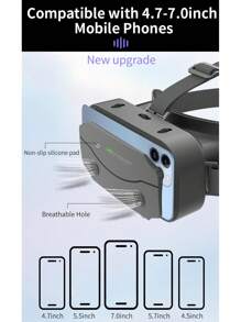 AyeBeau VR Glasses Virtual Reality Headset Viar Devices Helmet 3D Lenses Smart Goggles For Smartphones Phone Mobile Game Accessories, For 4.7-7.0 Inch Phones, With Black Remote Control