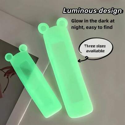 1/3件/套 夜光小熊硅胶遥控器保护套 - 适用于电视、空调和计算器遥控器，易于清洁，信号友好，光滑表面，绿色半透明设计，实用时尚的家居饰品，设备配件 | 信号友好型保护套