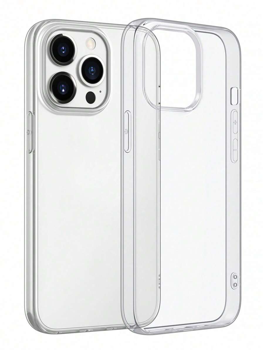 1 Stück klassische transparente weiche Handyhülle, mit großer Aussparung, kompatibel mit iPhone 16, 16 Pro, 16 Plus, 16 Pro Max, 15, 14, 11, iPhone 13, iPhone 14 Pro Max, 12, Ganzkörper stoßfeste stoßfeste Handyhülle