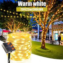 全新升级的太阳能户外灯串：太阳能供电，防水银线灯，8 种闪烁模式，搭配银线 LED 灯泡。非常适合在万圣节、圣诞节、感恩节和返校季等节日期间装饰校园、家居、派对、树木和花园。