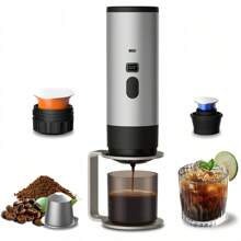 NEW Portable 2-In-1 Wireless Coffee Machine USB-C, With Heating And Digital Battery Display, Suitable For Travel, Car, Office, Outdoor Camping Back To School