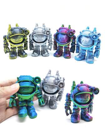 1pc 3D Printed Astronaut Spacesuit Robot Model, Movable Joint Can Open Helmet, Creative Toy, Suitable For Room And Office Decoration, Science Fiction Enthusiast Men's Gift