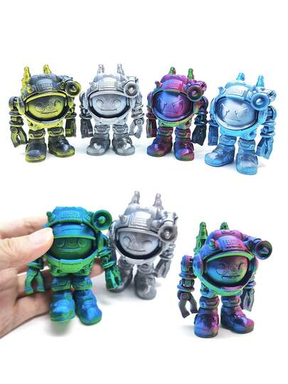 1pc 3D Printed Astronaut Spacesuit Robot Model, Movable Joint Can Open Helmet, Creative Toy, Suitable For Room And Office Decoration, Science Fiction Enthusiast Men's Gift