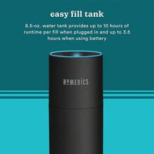 Homedics Portable Humidifier - Small Air Humidifiers For Bedroom, Plants, Office, Travel - Cool Mist Humidifiers, Color-Changing Accent Light, 2 Mist Settings, Black - 黑色 - 查看 3