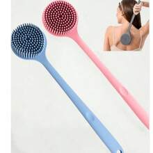 Silicone Long Handle Massage Bath Brush - Body Scrubber - Back Scrubber - Shower Tool (Blue/Grey/Pink/Black) - Silicone Long Handle Bath Brush - View 18