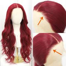 200 Density Reddish Lace Front Wigs Pre Plucked 13x4 Burgundy Colored Lace Front Wigs Body Wave Red Frontal Wig Synthetic Heat Resistant Fiber Hair Wig 13*4 Premium Lace Front Wigs Glueless Frontal Wigs HD Lace 26 Inch - Màu Đỏ Sâu - Xem 2