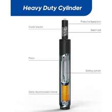 Office Chair Gas Lift Cylinder Fits Most Desk Chairs And Gaming Chairs Long Stroke Hydraulic Pneumatic Shock Piston Heavy Duty 500Lbs (6.5in Cylinder Length) - Black1 - 查看 2