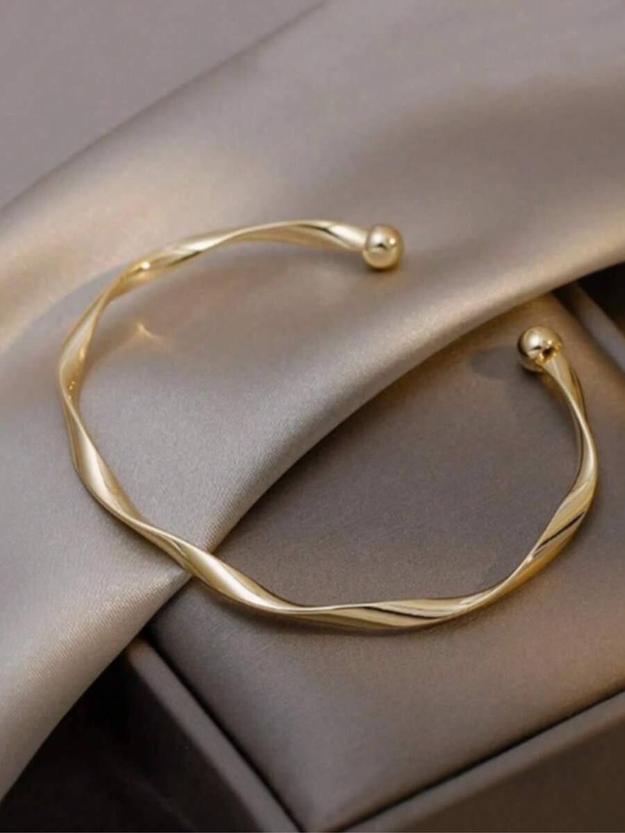 1件扭纹设计手镯，休闲时尚百搭配饰 - 彩色 - 查看 1