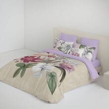 1 Pièce Housse de Couette Imprimée 100% Coton avec Fermeture Rabat, Incluant 1 ou 2 Taies d'Oreiller, Large Choix de Modèles Disponibles, Tailles 140x200/200x200/240x220/260x240 cm - Naturals, Fabriqué en Espagne - Jeanne - Voir 2