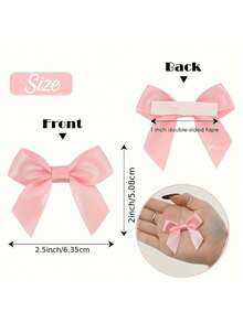10/12pcs Self-Adhesive Satin Bows Ribbon For Gift Packaging Pink Beige Green Bow Gift Wrapping Accessories For Birthdays, Weddings Party Decorations Colorful Ribbon Bows - Bow Accessories - View 7