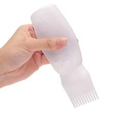 2个可重复灌装的沙龙洗发水瓶、染发剂挤压瓶、称重瓶、烫发瓶、美发沙龙用品，以及1个二合一干湿两用头皮按摩洗发刷、头皮护理刷 - 彩色 - 查看 12