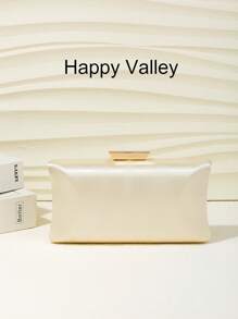Minimalist Faux Silk Evening Clutch, Fashionable And Elegant Handbag With Metal Chain, Suitable For Parties, Romantic Weddings, Formal Occasions, Banquets, As A Gift For Women, Valentine's Day Gift
