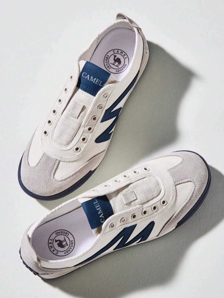 CAMEL CROWN Men's Casual Shoes, Spring And Summer T-Toe Dexun Shoes, Casual And Versatile Retro Low-Top Sneakers, Sports Shoes. - Blue - View 1