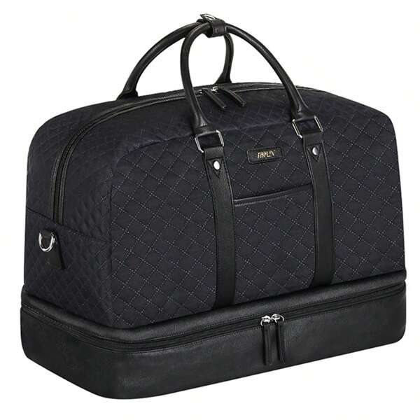 Weekender Bags For Women, Large Overnight Bag Canvas Travel Duffel Bag Carry On Tote With Shoe Compartment 21" For Women & Men