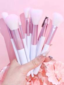 12支专业化妆刷套装 + 1个化妆海绵，包含散粉、腮红、眼影、睫毛膏等多功能面部化妆刷，化妆刷套装，化妆刷套装，化妆刷套装，全套化妆刷，化妆刷套装，全套化妆工具，化妆刷套装，化妆刷套装，化妆礼盒套装 - 彩色 - 查看 4